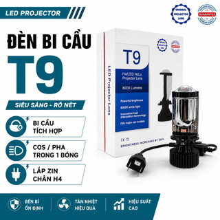 Đèn led bi cầu mini T9 bản cao cấp 2025 Hàng NEW 65W chân h4