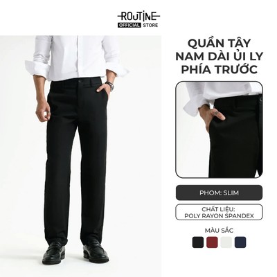 Quần Tây Dài Nam Trơn Form Slim - Routine 10F24PFO044