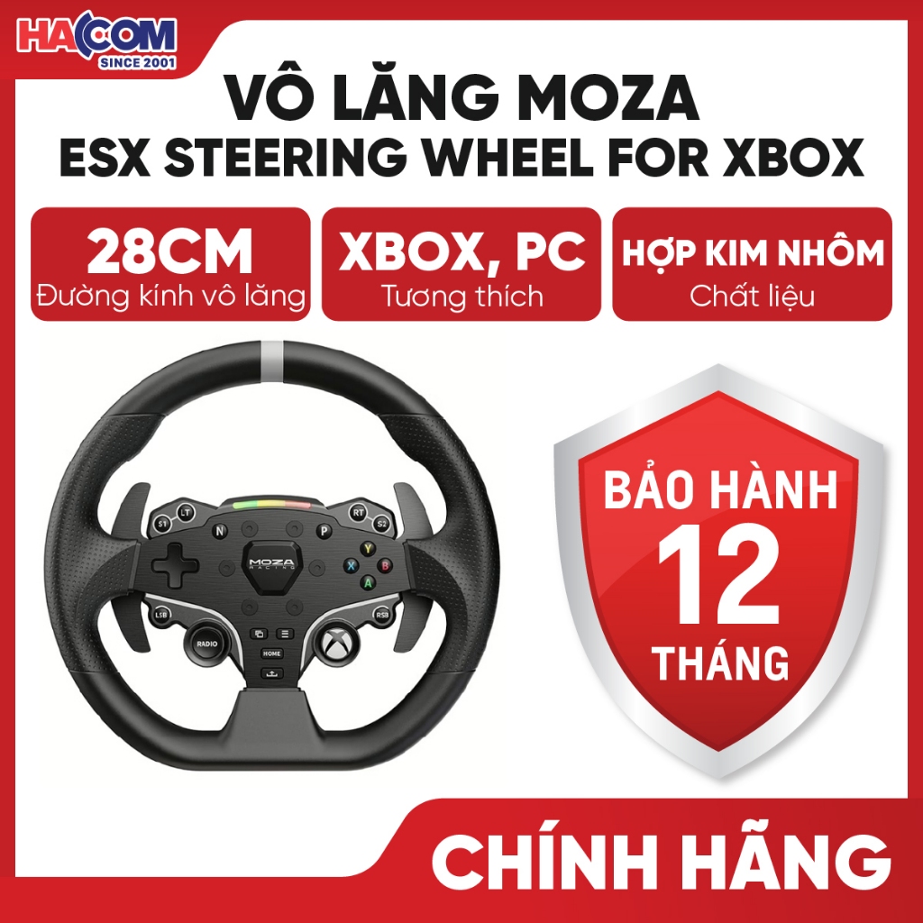 Vô Lăng Chơi Game Đua Xe Moza ESX Steering Wheel Cho Xbox/PC - BH 12 Tháng Hacom PC
