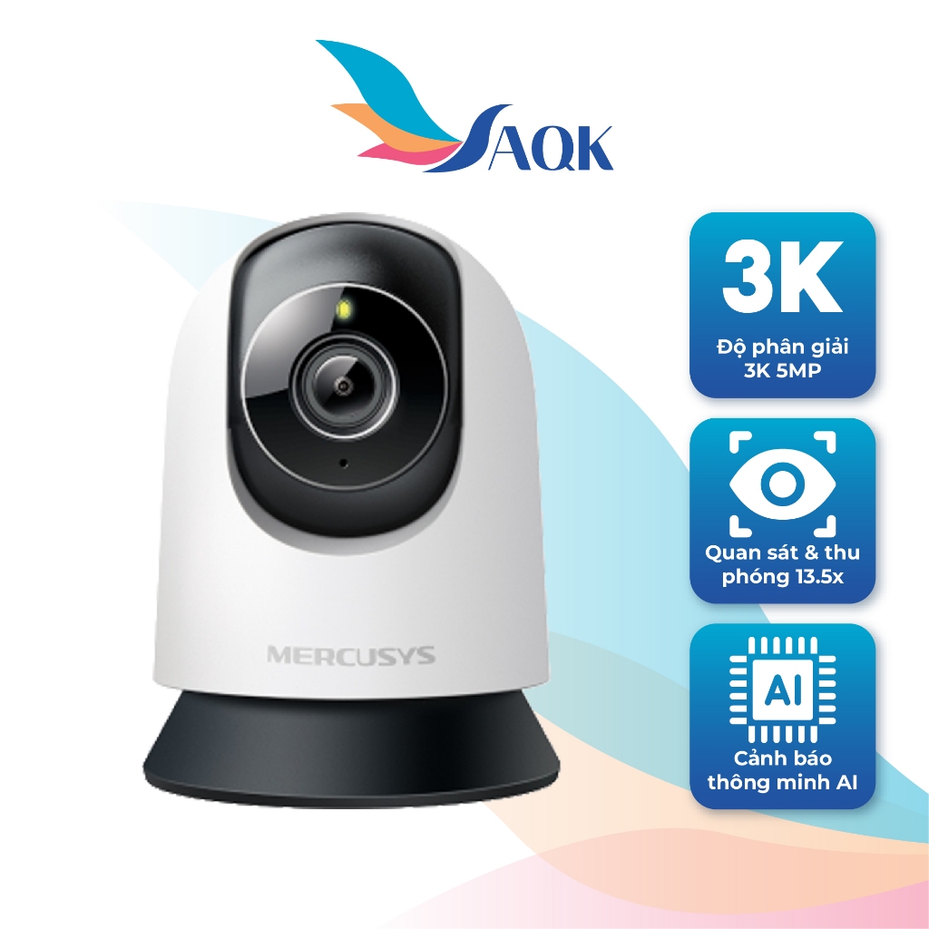 Camera trong nhà Mercusys AI Pan/Tilt Home Security Wifi Full 5MP 3K MC230 - Hàng chính hãng