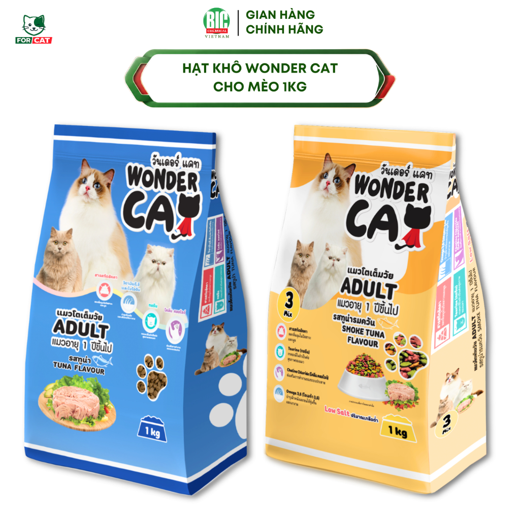 [1 Kg] Hạt cho Mèo mọi lứa tuổi Wonder Cat