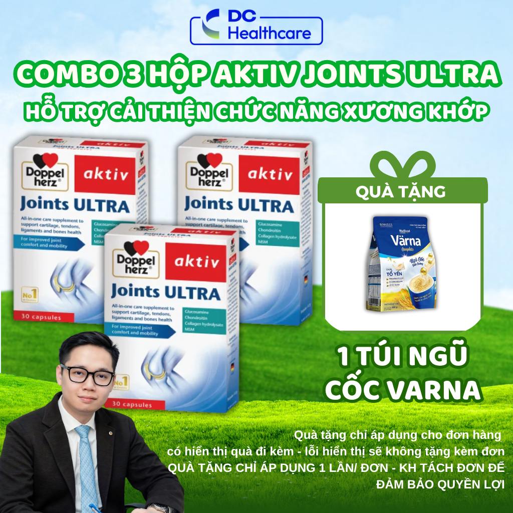 [COMBO 3 HỘP] Joints Ultra Doppelherz - Bổ Sung Glucosamine Hỗ Trợ Khớp, Cải Thiện Chức Năng Khớp