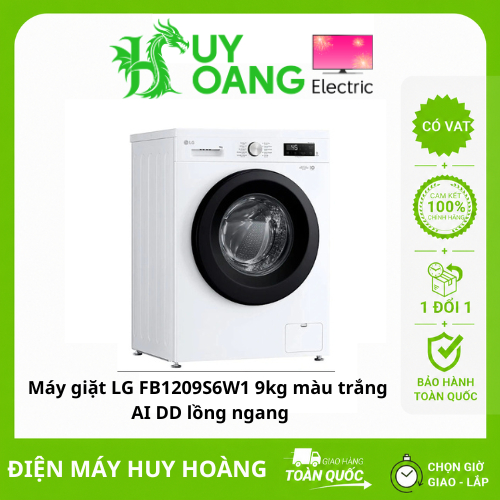 Máy giặt LG FB1209S6W1 9kg màu trắng AI DD lồng ngang