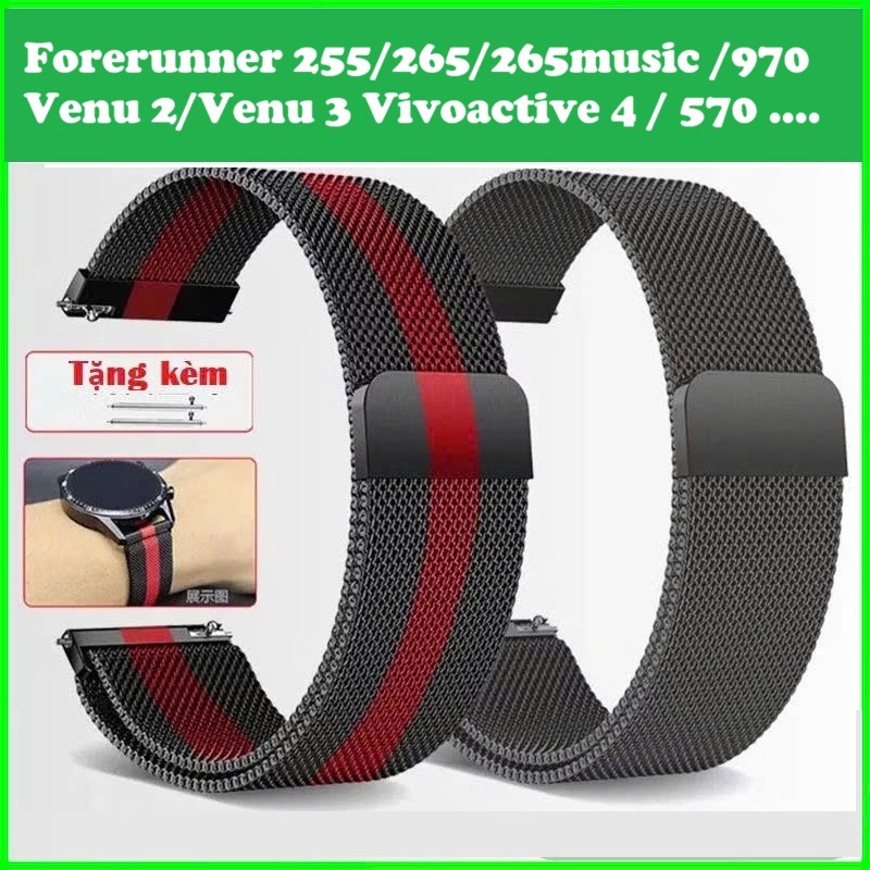 Dây đeo khóa nam châm cho Garmin Forerunner 970 265 255 music Venu 2 3 Vivoactive 4 Garmin 570 47mm 
