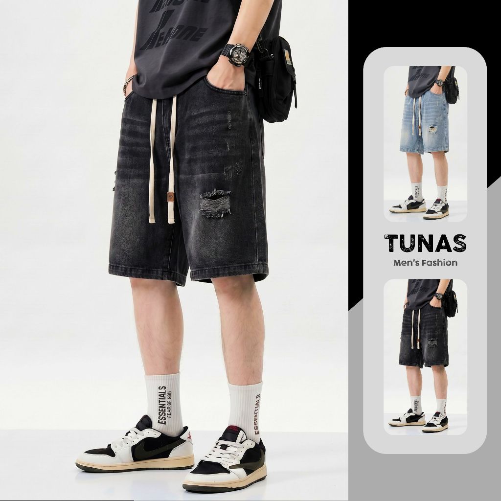 Quần Short Jean Nam Form Baggy Rách Gối Thời Trang Hàn Quốc Trẻ Trung [ SHORT - 103 ]