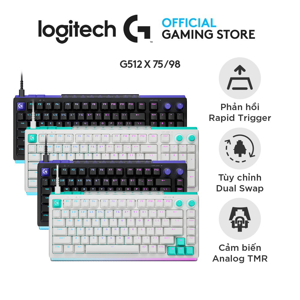 Logitech G512 X 75 | G512 X 98 Dual Swap Analog Mechanical Gaming Keyboard - TMR Analog Sensors