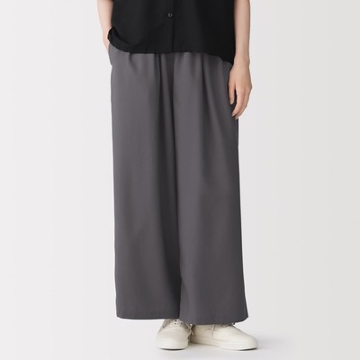[26AW] MUJI Quần Nữ Vải Lyocell Ống Rộng Dáng Thẳng