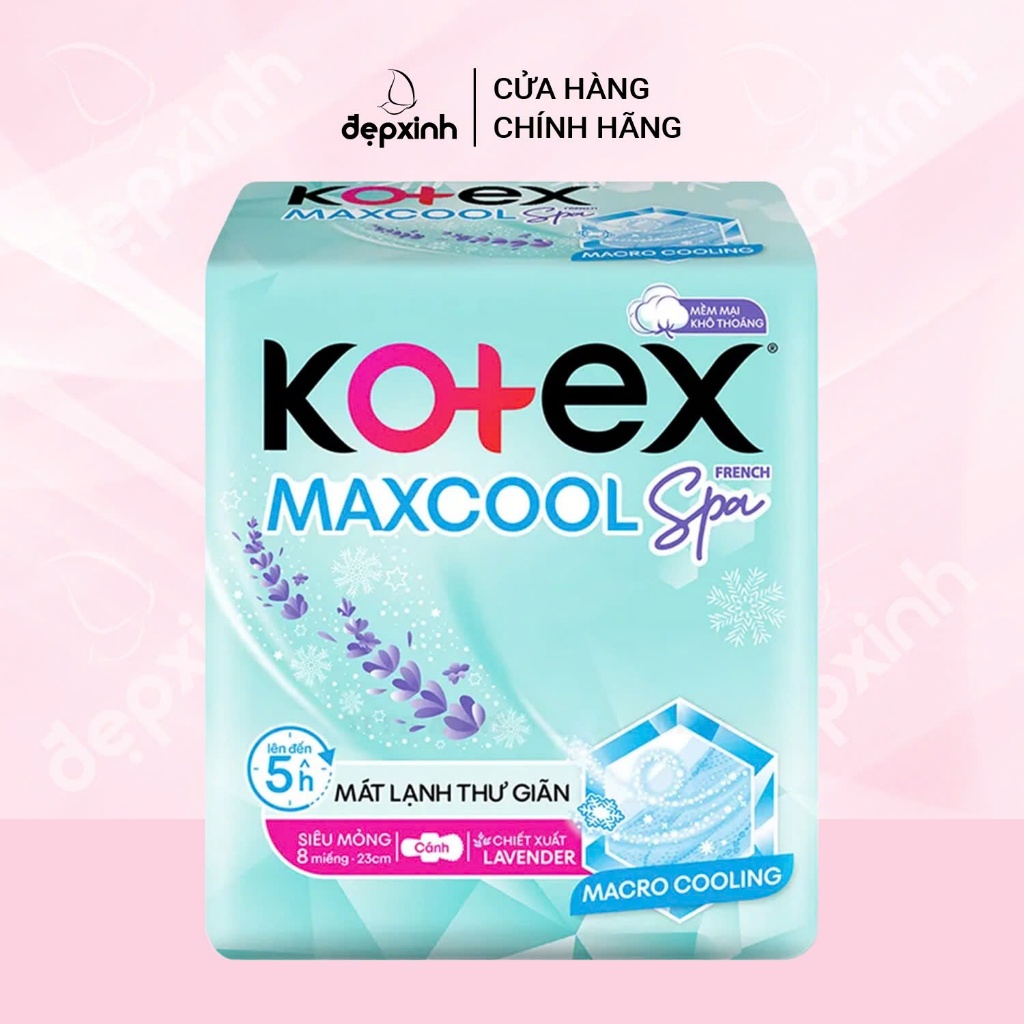 Băng Vệ Sinh Kotex Max Cool Siêu Mỏng Cánh 8 Miếng 23cm