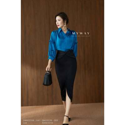 Chân Váy Bút Chì Công Sở Nữ My Way Đính Nơ Siêu Tôn Dáng Cao Cấp 3MCO226