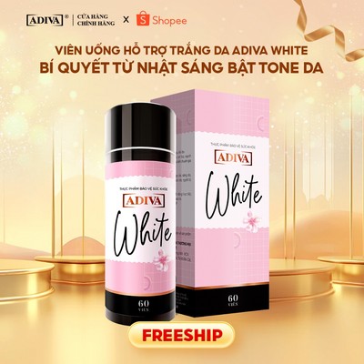 [LIVESTREAM] Viên Uống Trắng Da ADIVA White 60 Viên Glutathione Hỗ Trợ Trắng Sáng Da, Mờ Thâm Nám, Chống Oxy Hóa
