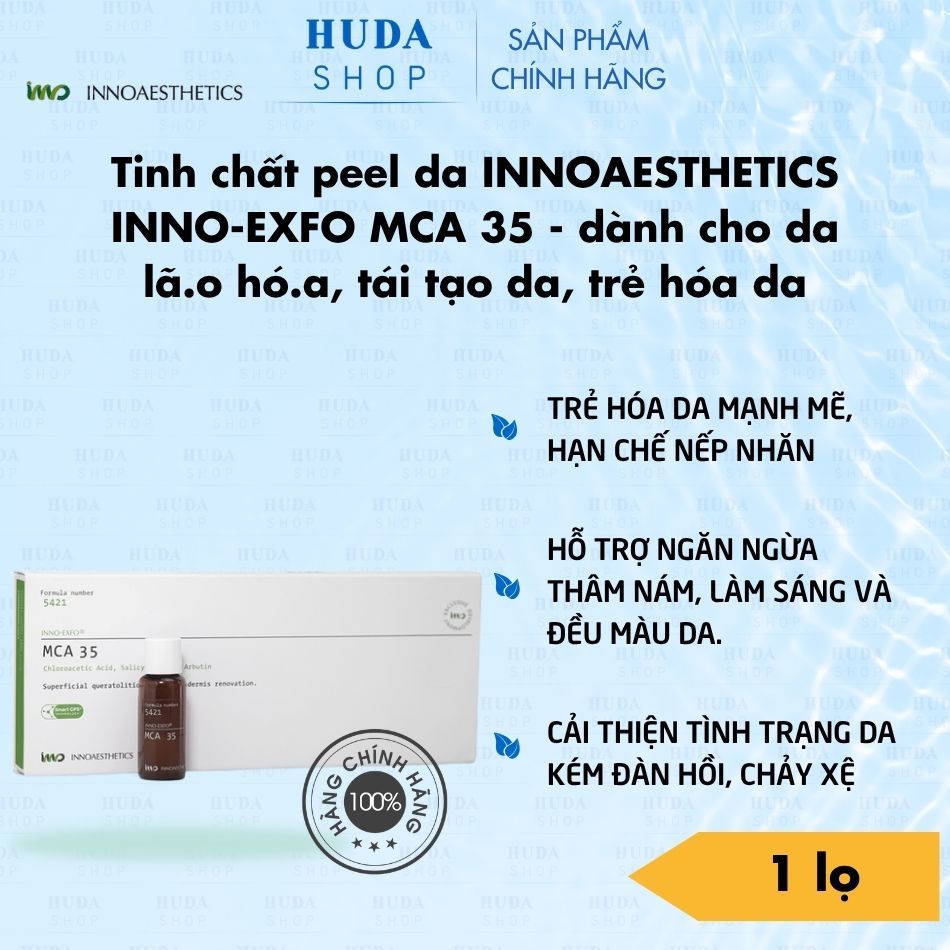 Tinh Chất Peel Da INNOAESTHETICS INNO-EXFO MCA 35 Hỗ Trợ Đều Màu Da, Cải Thiện Lã.o Hó.a 1 lọ