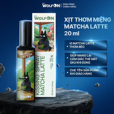 Xịt Thơm Miệng Kissing Spray LYD Wolf ON Hương Matcha Latte, Thơm, Mát Sảng Khoái, Nhỏ Gọn 20ml