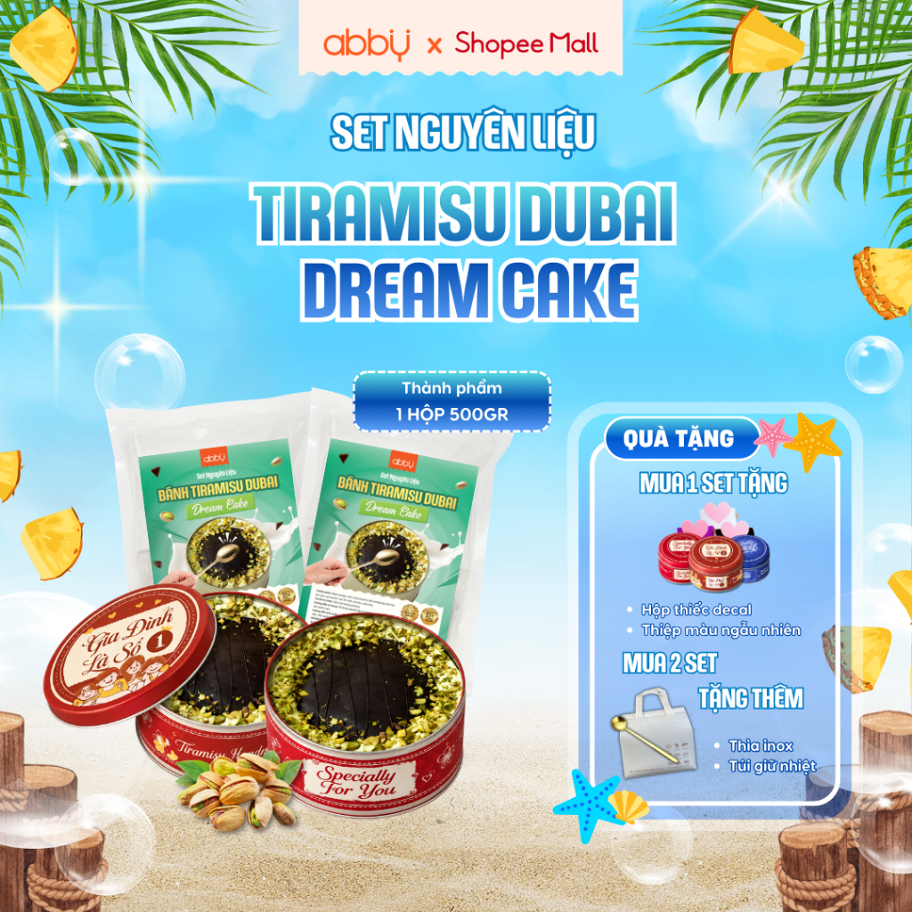 [ABBY] Set Nguyên Liệu Làm Bánh Tiramisu Dubai Dream Cake - Bánh đập Tiramisu Dubai Chocolate - Thàn