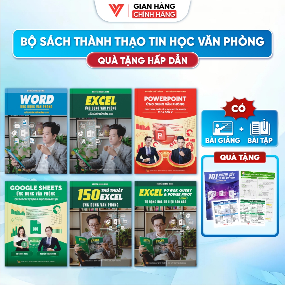 Bộ 6 Sách Tin Học Word - Excel Ứng Dụng - PowerPoint - Google Sheets - 150 Thủ Thuật Excel - Excel P