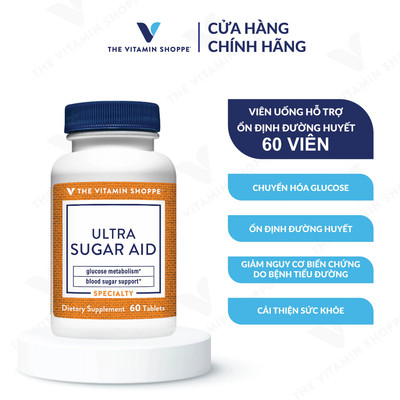 Viên uống hỗ trợ ổn định đường huyết The Vitamin Shoppe Ultra Sugar Aid 60 viên