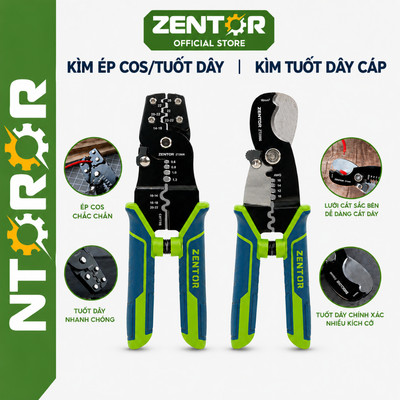 Kìm tuốt dây điện ZENTOR - Kìm bấm đầu Cos - Kìm tuốt tự động chuyên cắt, tuốt dây điện, bấm cos