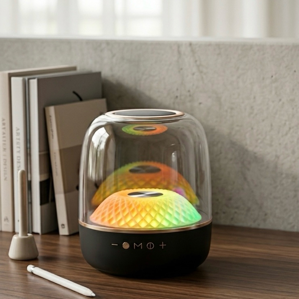 Loa Bluetooth LP90 Đèn LED RGB 360 Độ, Âm Trầm Bass Mạnh, Kết Nối Không Dây 5.3, Âm Thanh Sống Động