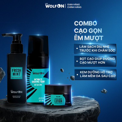 Combo Cạo Lông + Dung Dịch Vệ Sinh Nam Fresh Mint LyD Wolf On, Combo Vệ Sinh Nam Giới