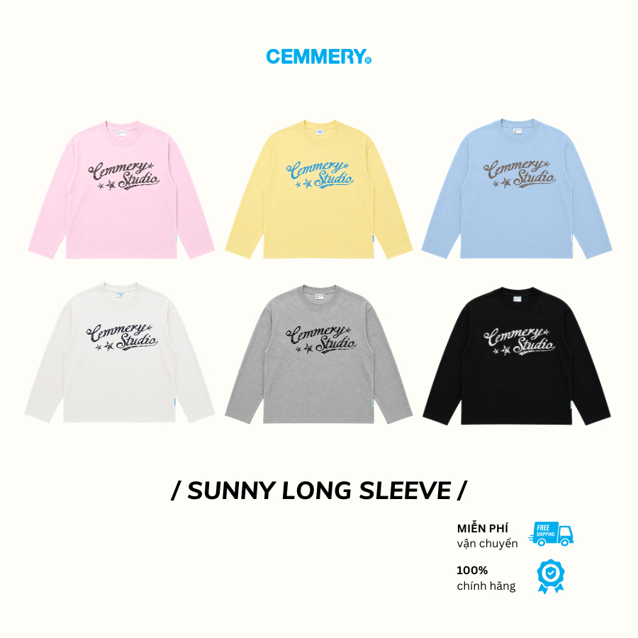 Áo Thun Tay Dài CEMMERY Local Brand Chính Hãng Sunny Long Sleeve Cotton Form Oversize Unisex 6 Màu | BigBuy360 - bigbuy360.vn
