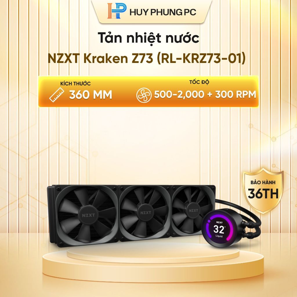 Bộ tản nhiệt nước NZXT Kraken Z73 RGB - 360mm ( RL-KRZ73-R1 ) - New - Bảo hành 36th