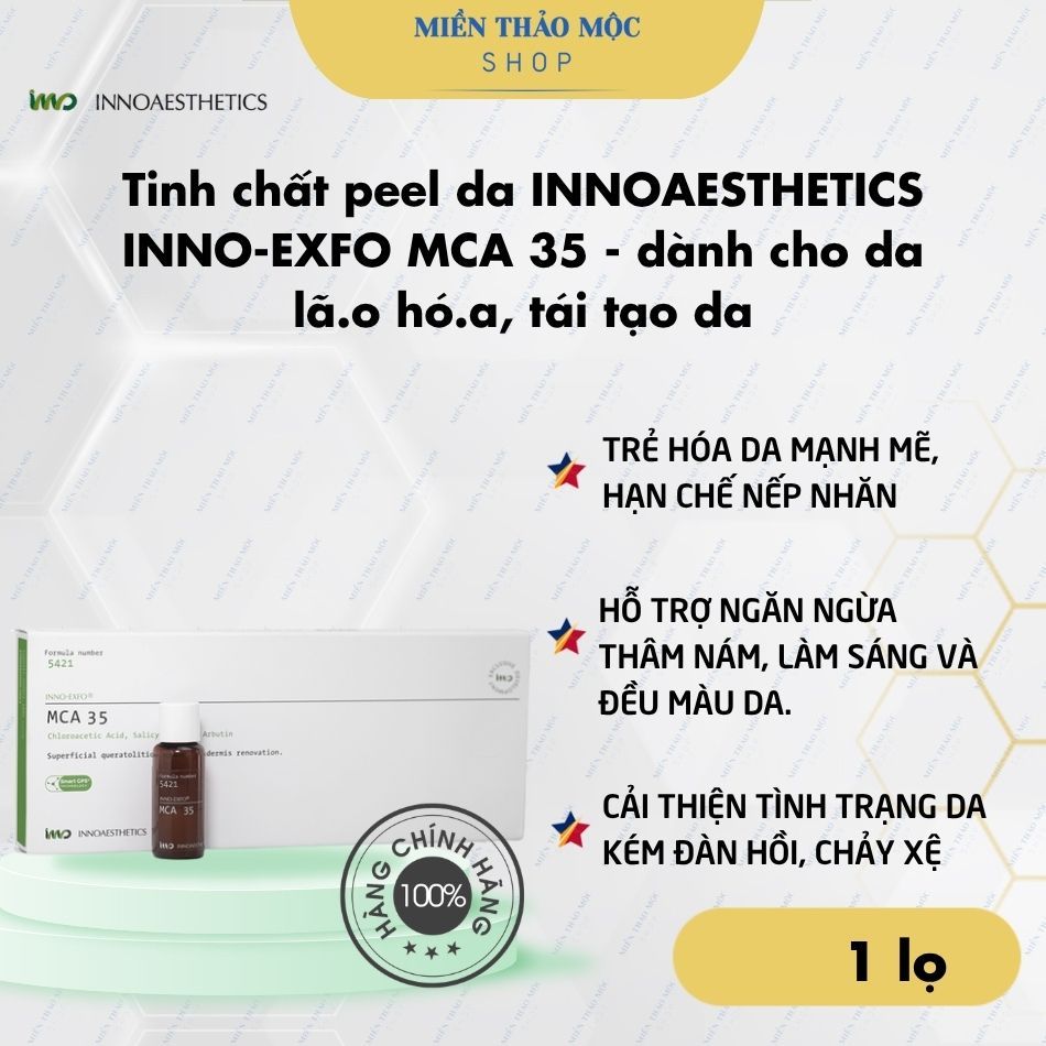 Peel da INNOAESTHETICS INNO-EXFO MCA 35 - dành cho da lã.o hó.a, tái tạo da, đều màu da 1 lọ 5ml
