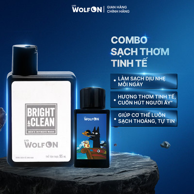 Set Sản Phẩm Chăm Sóc Nam Giới LYD Wolf ON: Dung Dịch Vệ Sinh 95ml-Nước Hoa Thầm Kín Akuma Nomi 10ml