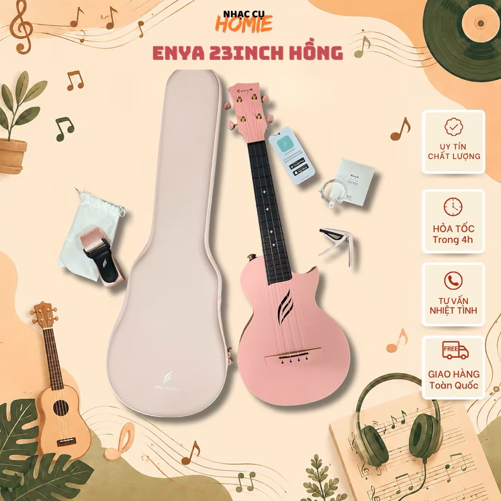 ĐÀN UKULELE CONCERT ENYA NOVA U MÀU HỒNG