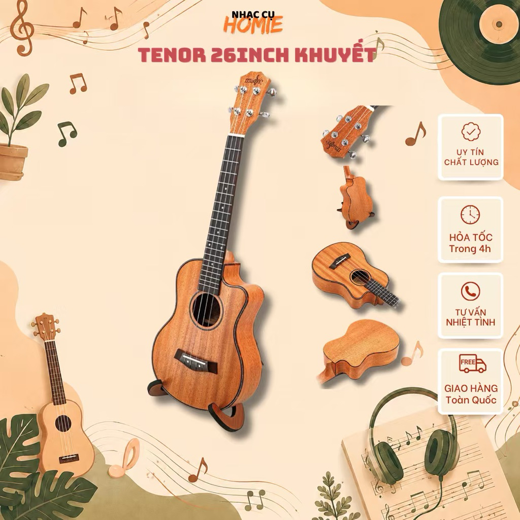 ĐÀN UKULELE TENOR 26INCH MUSIC