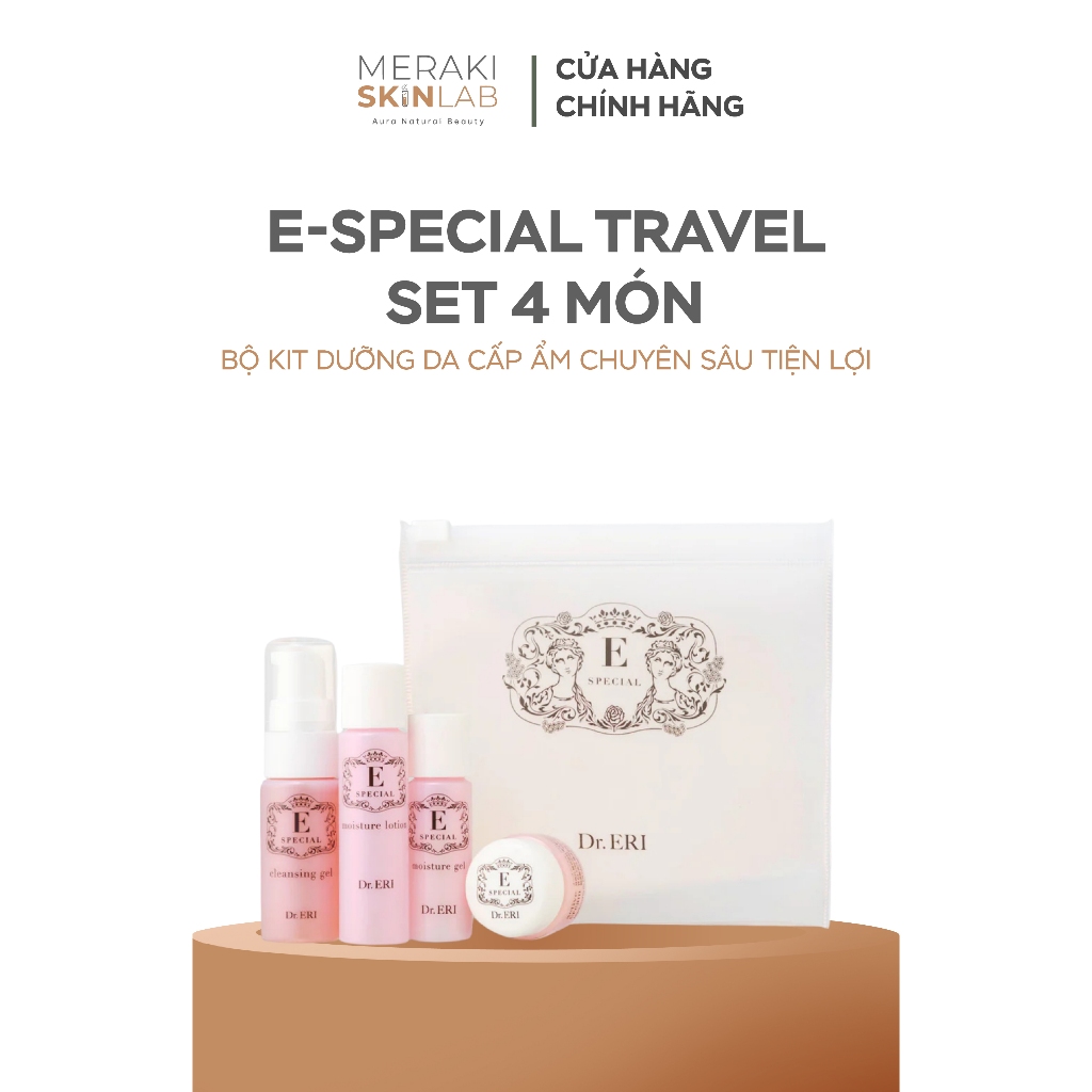 Bộ kit dưỡng da cấp ẩm chuyên sâu tiện lợi E-Special Travel Set 4 món