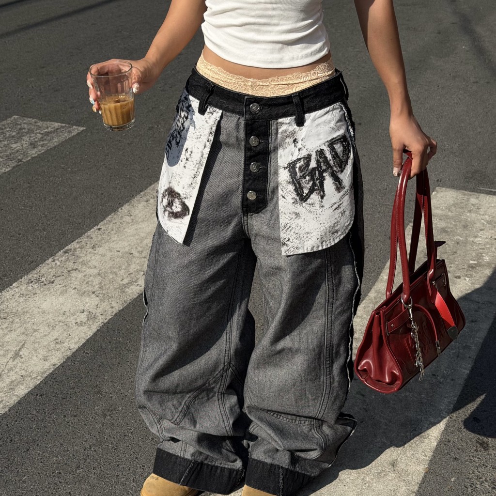 Bad Choices | Quần Jeans ống rộng INSIDE-OUT in túi lật StreetStyle | BigBuy360 - bigbuy360.vn