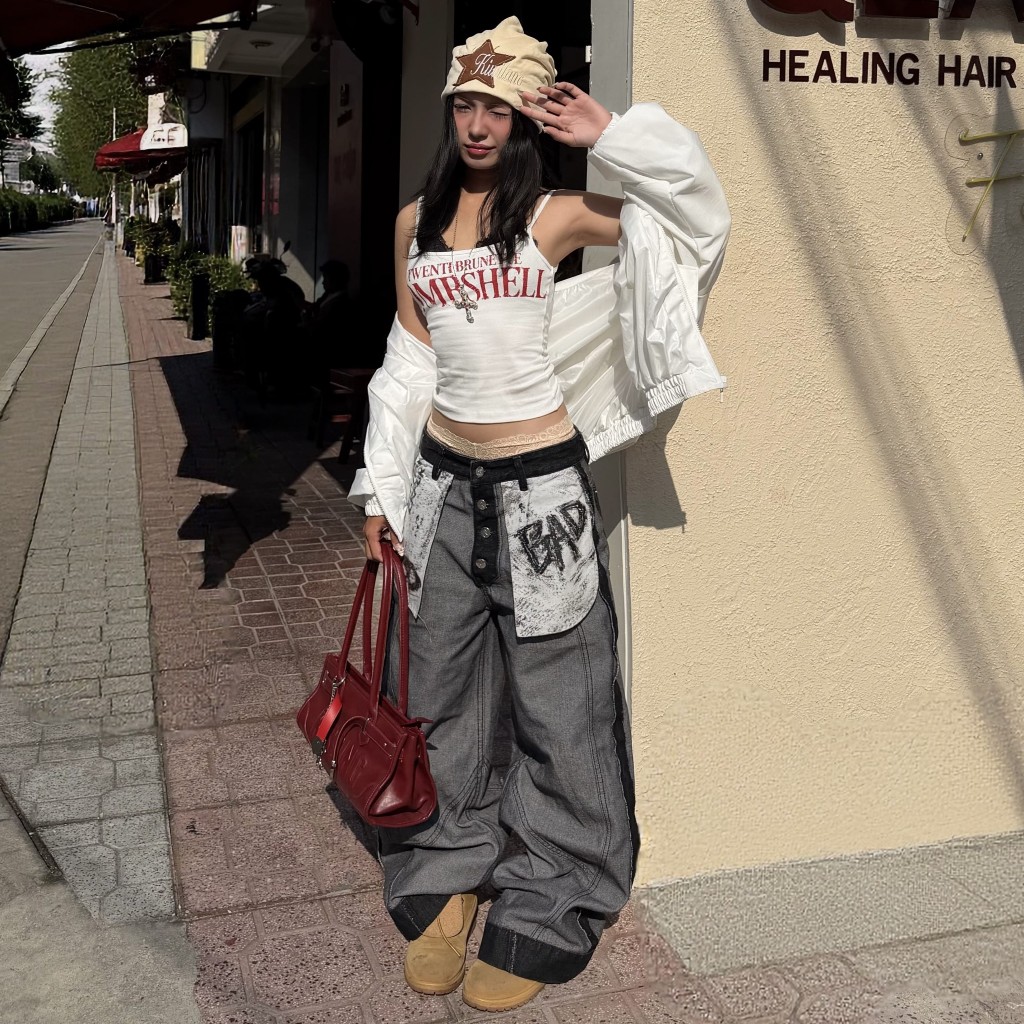 Bad Choices | Quần Jeans ống rộng INSIDE-OUT in túi lật StreetStyle | BigBuy360 - bigbuy360.vn
