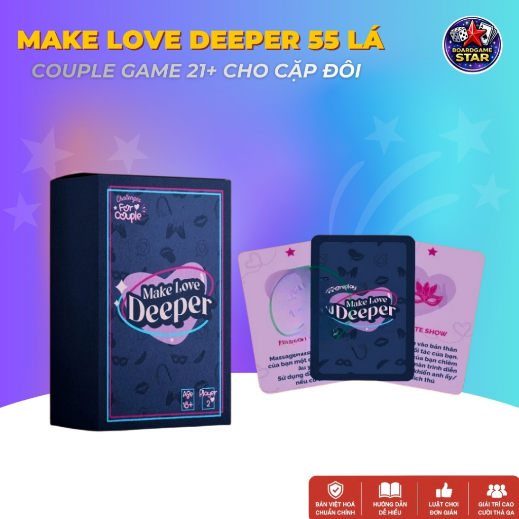 Bộ bài Make Love Deeper 55 lá - Couple Game 21+ dành cho cặp đôi hâm nóng tình cảm - Drinking Game 【