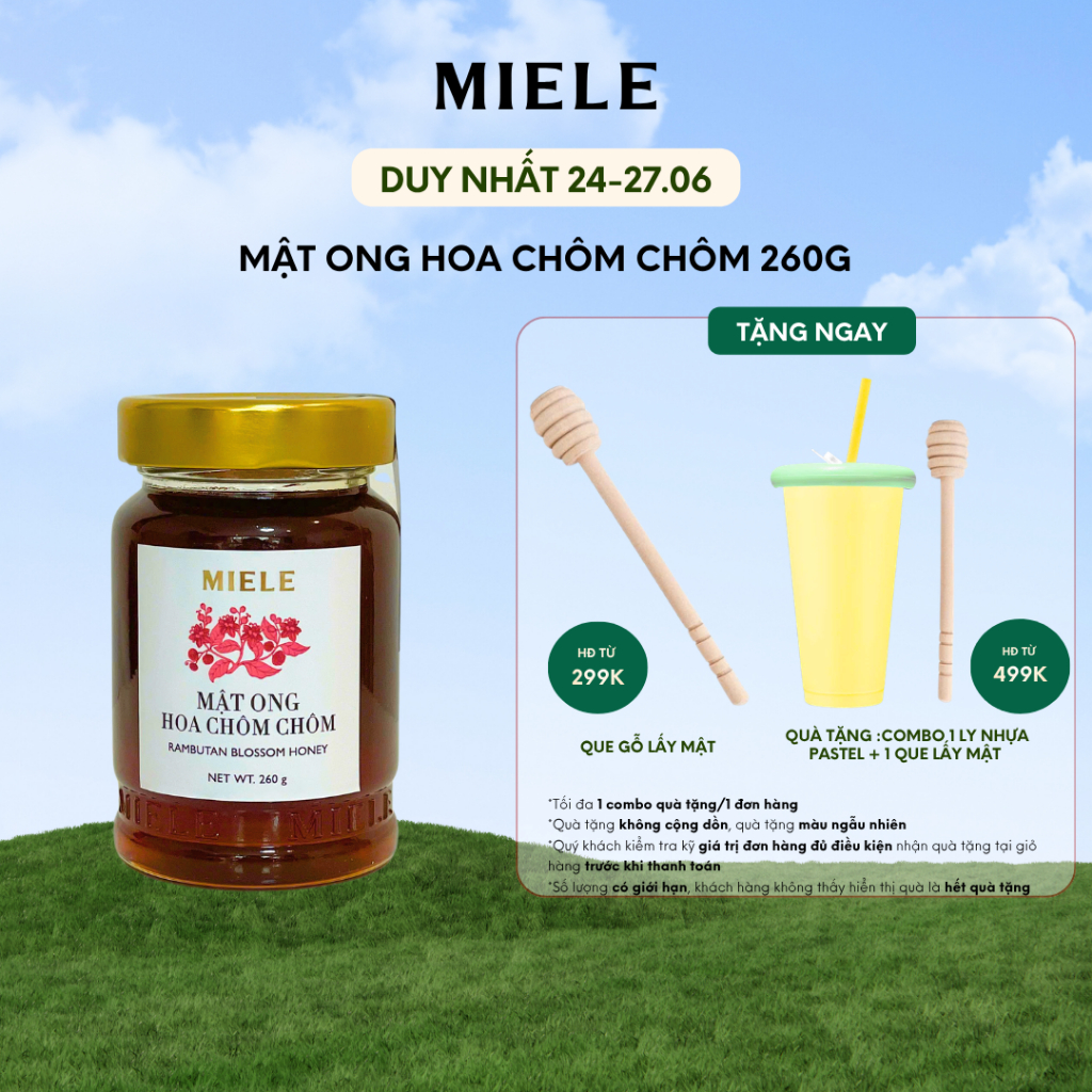 Mật Ong Hoa Chôm Chôm Miele 260G