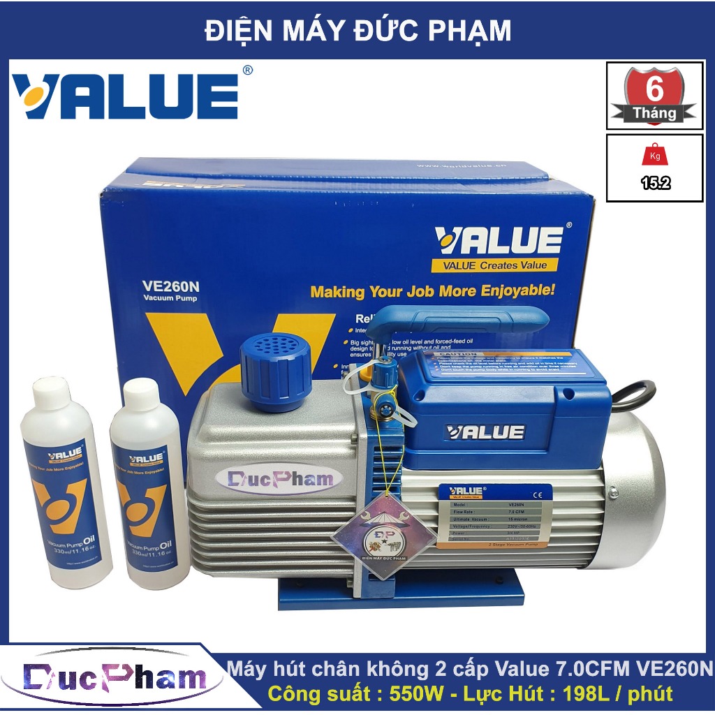 Máy hút chân không Value 2 cấp 7.0CFM VE260N