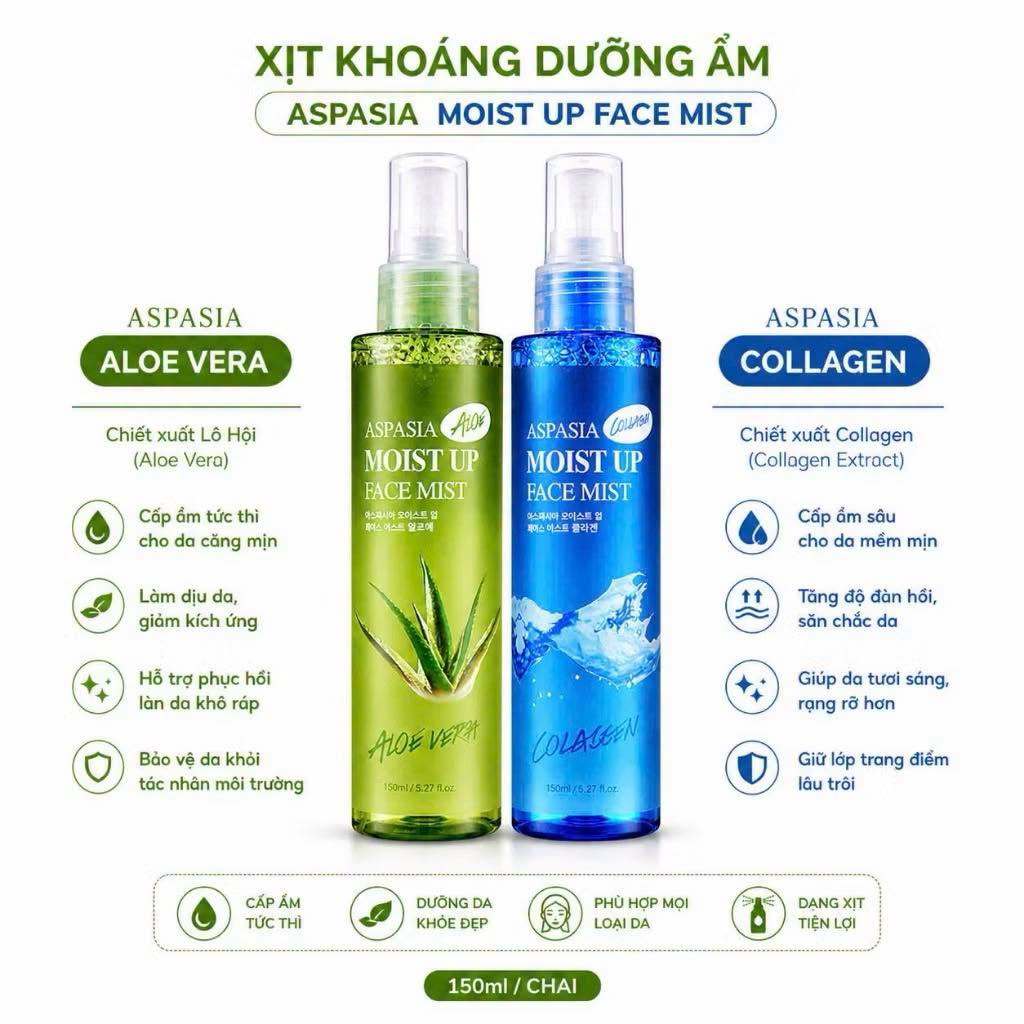 (Chính Hãng) Xịt Khoáng Aspasia 150ml Hàn - 1 Chai