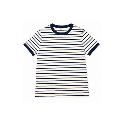 TUBYCATU Áo Thun Tay Ngắn Cổ Tròn Sọc Ngang Milky Tee Chất Cotton Mềm Mại