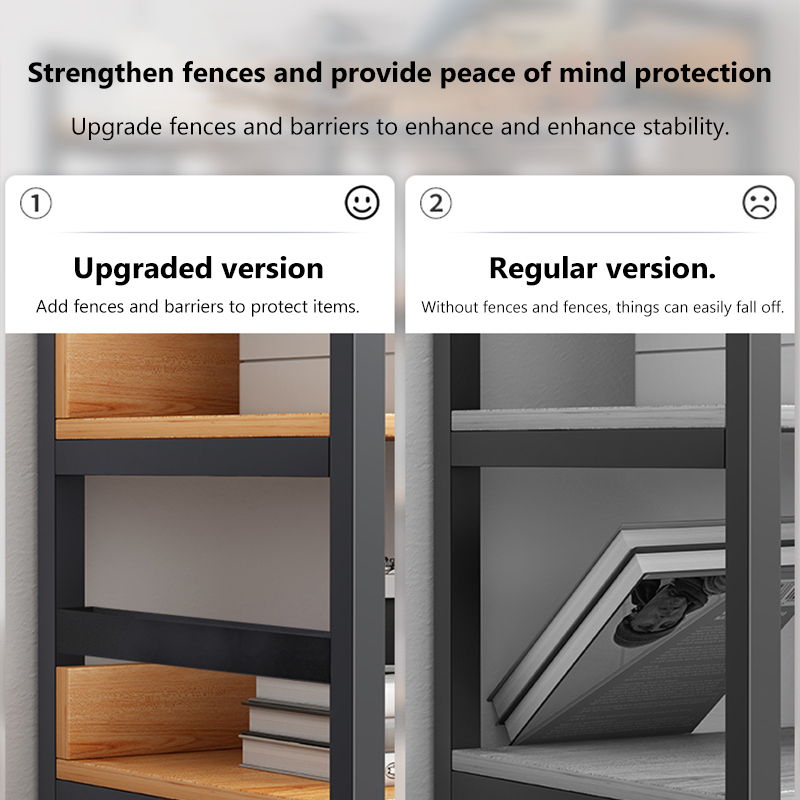 Bali Kệ Sách Kệ Để Đồ Nhiều Tầng Khung Sắt MDF Có Rào Chắn Cho Phòng Khách Văn Phòng | BigBuy360 - bigbuy360.vn