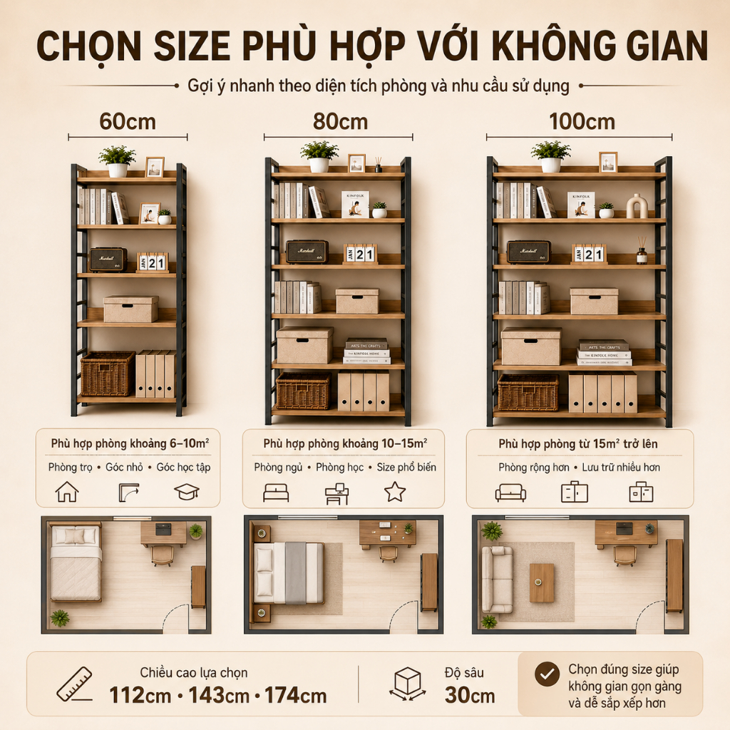 Bali Kệ Sách Kệ Để Đồ Nhiều Tầng Khung Sắt MDF Có Rào Chắn Cho Phòng Khách Văn Phòng | BigBuy360 - bigbuy360.vn