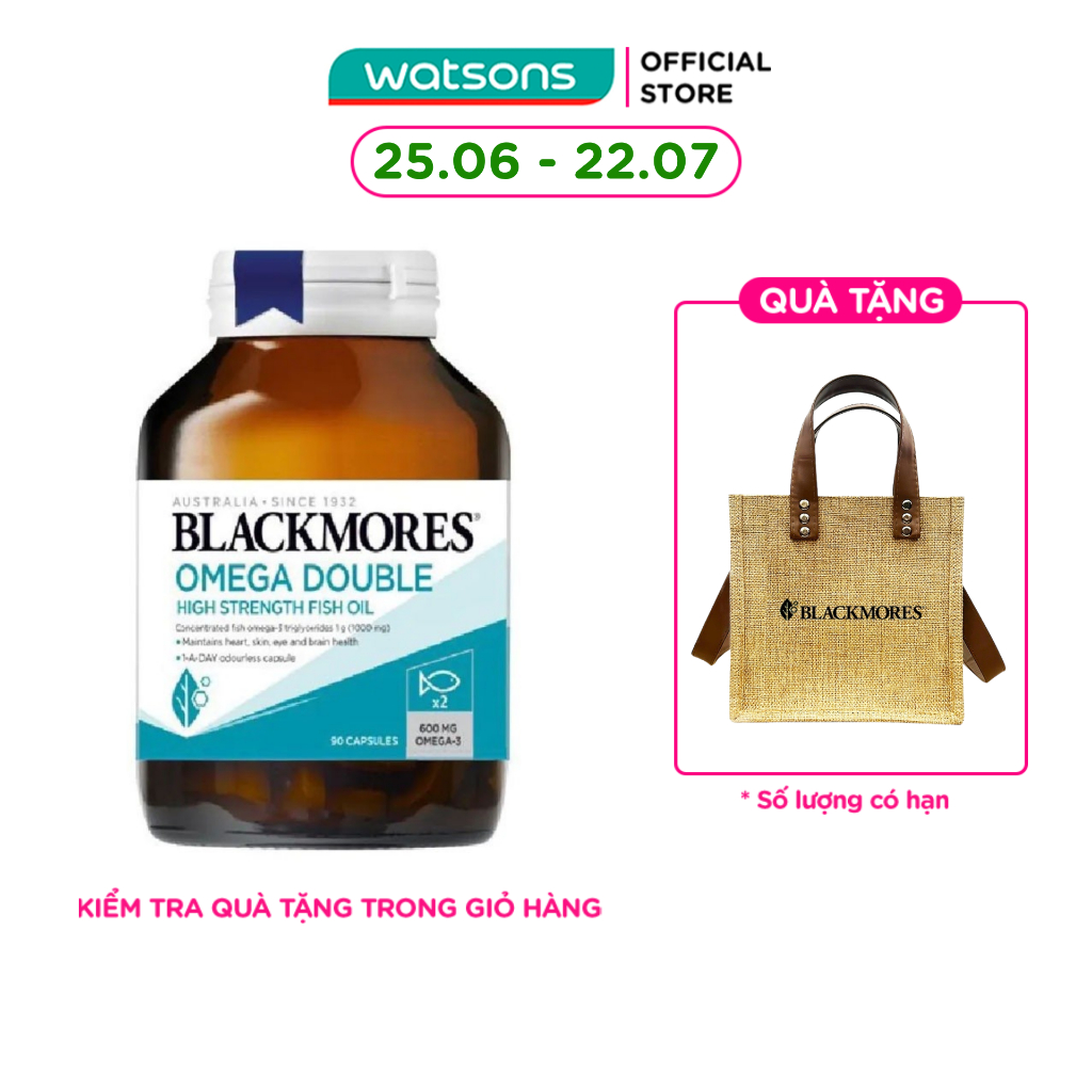 Thực Phẩm Bảo Vệ Sức Khỏe Blackmores Omega Double High Strength Fish Oil Dầu Cá 90 Viên