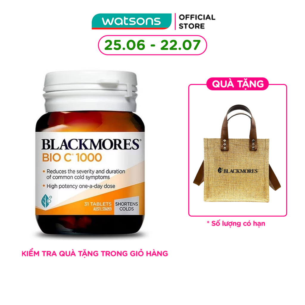 Thực Phẩm Bảo Vệ Sức Khỏe Blackmores Cold Relief Bio C 1000mg Tăng Cường Sức Đề Kháng 31 Viên