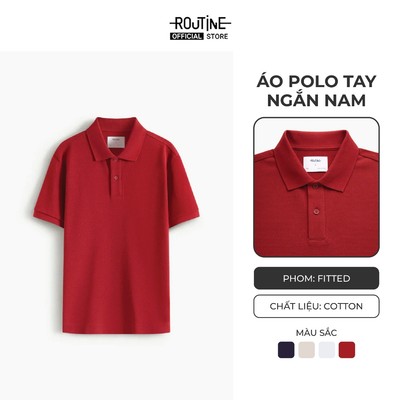 Áo Polo Tay Ngắn Nam Trơn 100% Cotton Form Fitted - Routine 10F25POL009