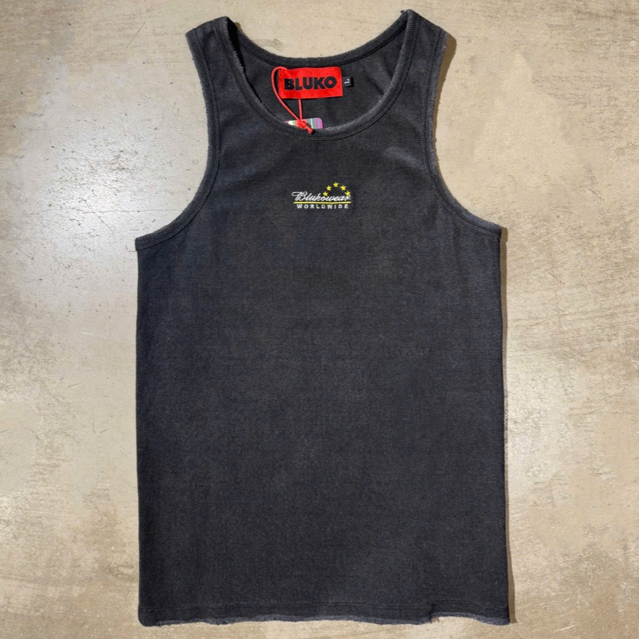 Áo Tanktop nam Bluko MEN BLU LOGO BLACK WASHED TANKTOP