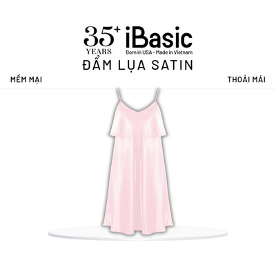 Đầm ngủ nữ iBasic lụa satin hai dây SW082-1