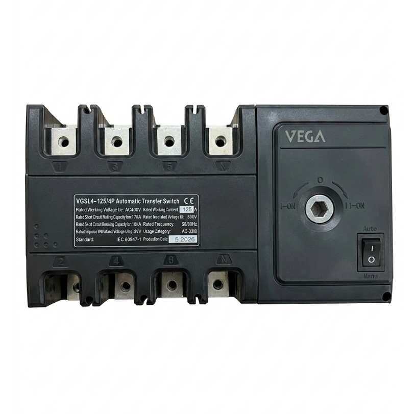 ATS VEGA 125A 4P | VGSL4-125 | Bộ Chuyển Nguồn Tự Động 3 Pha 125A Automatic Transfer Switch Chuyển Đ