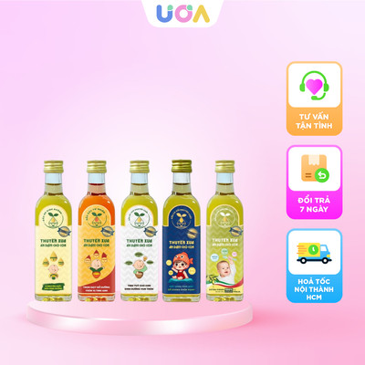 Dầu ăn dặm Thuyền Xưa cho bé từ 6m+ (Mè/Gấc/Óc Chó/Cá hồi/Olive) [Chai 65ml]