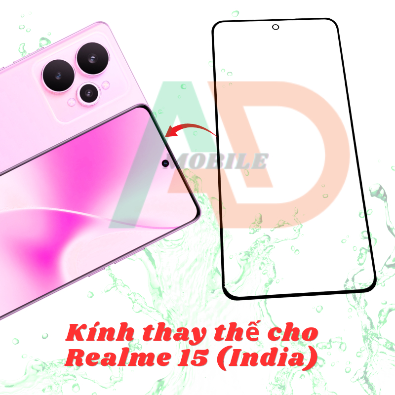 AD mặt kính Realme 15 India, kính dùng ép cho Realme 15 India