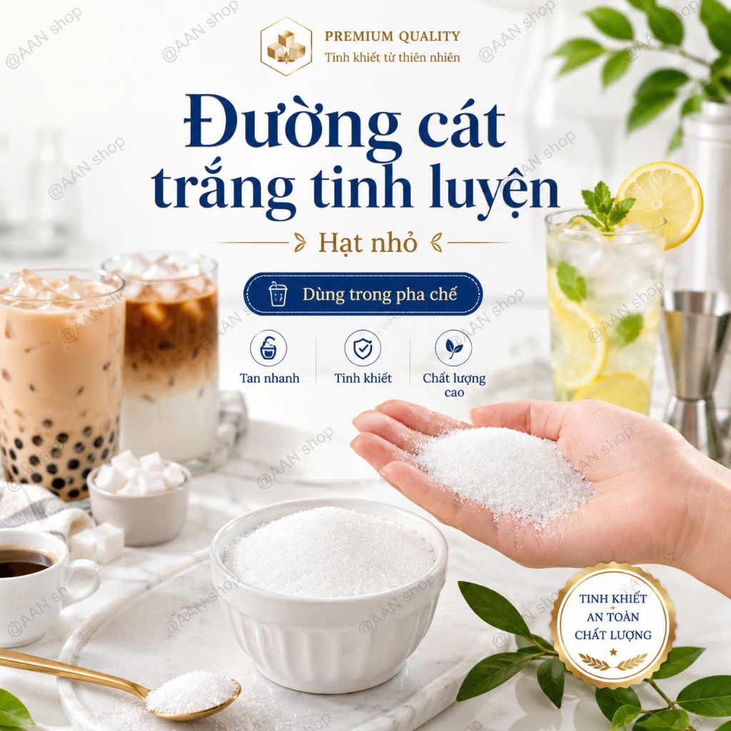 5KG Đường cát trắng tinh luyện khô mịn HÀNG LOẠI 1