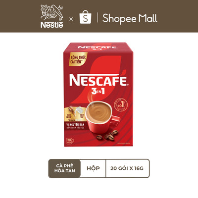 [CÔNG THỨC CẢI TIẾN] Hộp Cà phê Hòa tan NESCAFÉ VỊ NGUYÊN BẢN 20 gói - Đậm thơm hài hòa