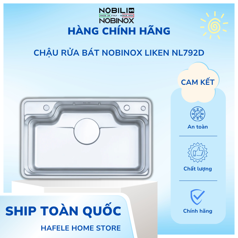Chậu Rửa Bát Nobinox LIKEN NL792D – Hạt Linen Chống Xước – Bảo Hành 10 Năm - Chính Hãng