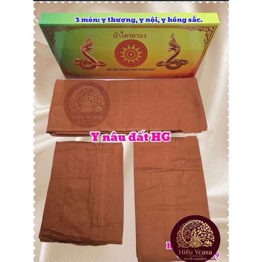 y cà sa nam tông màu đất loại tốt 4 món (Theravada)